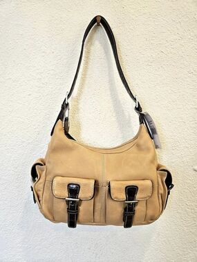 Deadstock Tignanello Yorkshire Leather Cargo Shoulder Bag Brown- Honey